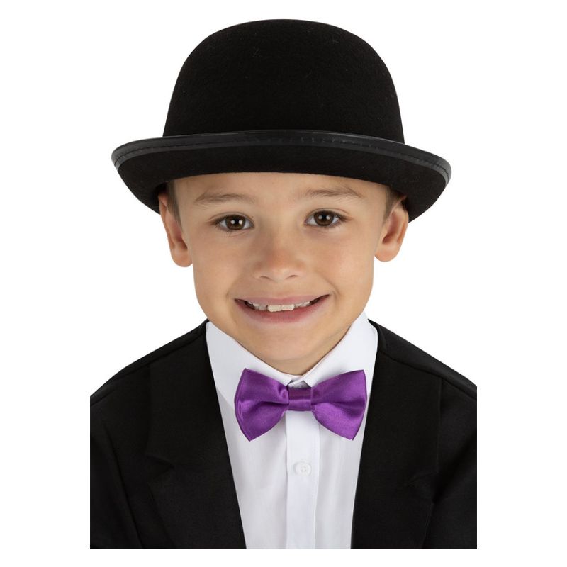 Kids Victorian Bowler Hat Black Child_1