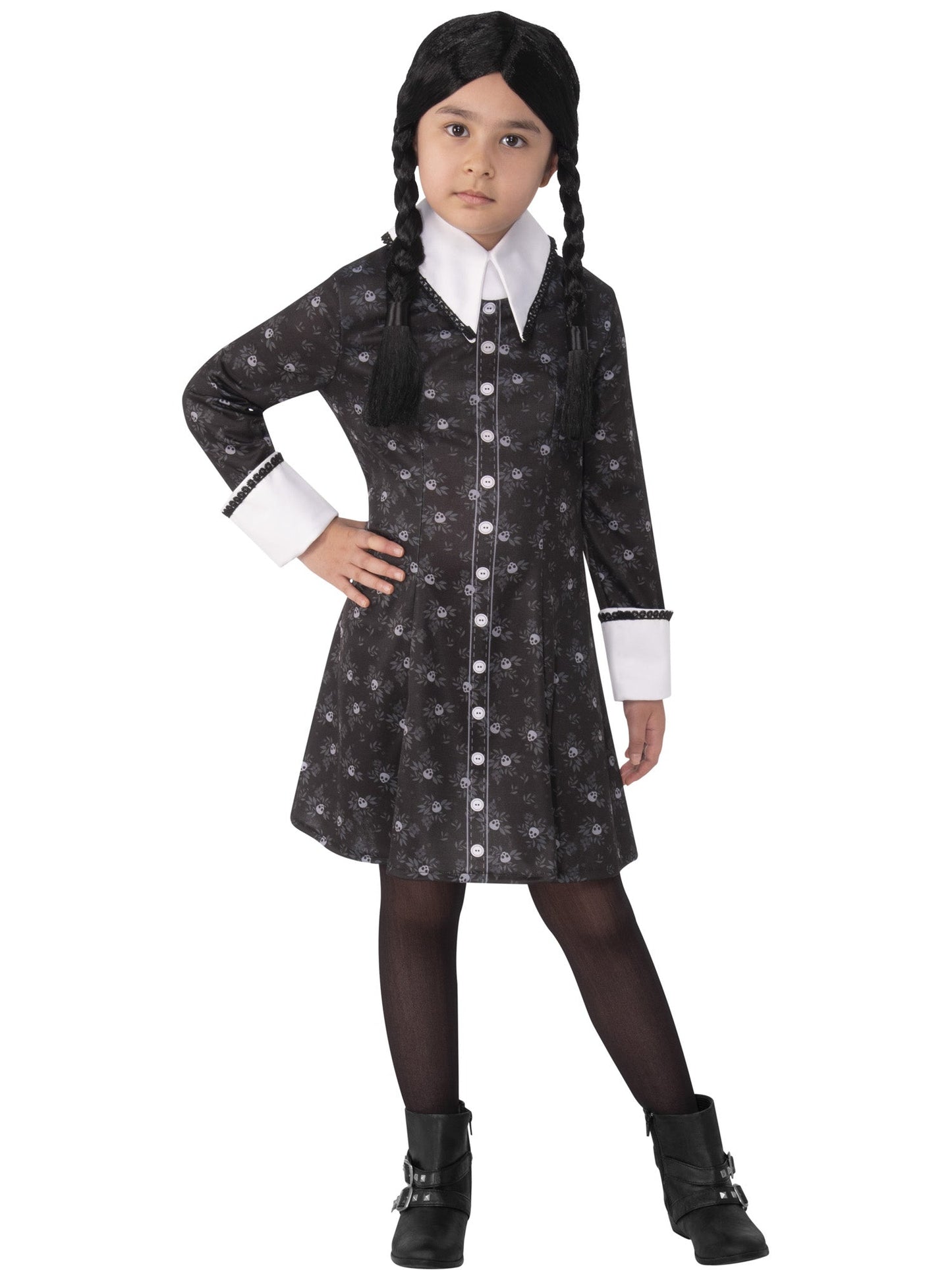 Kids Wednesday Addams Costume Dress 3