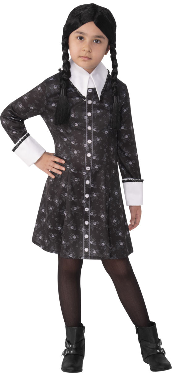 Kids Wednesday Addams Costume Dress 1