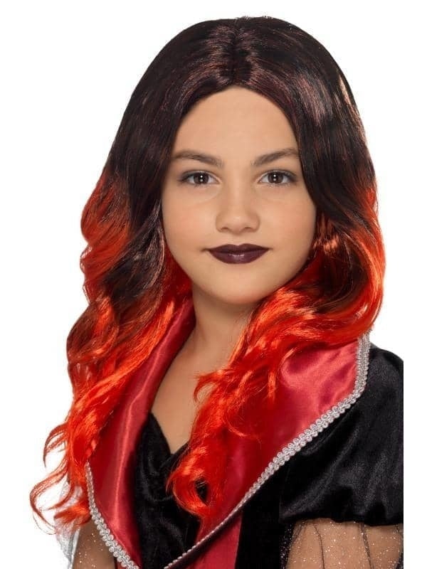 Kids Witch Wig Child Black Red 1