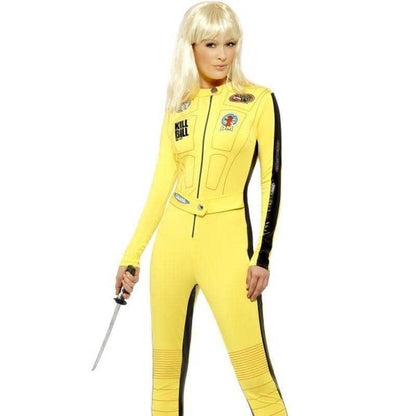Kill Bill The Bride Costume Adult Yellow Jumpsuit with Sword 1