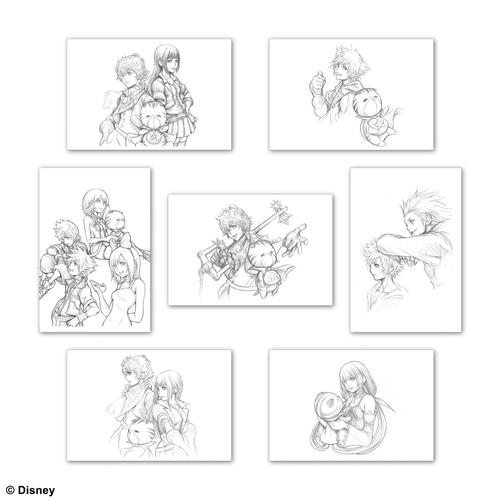 Kingdom Hearts Postcard Set C Illustrated By Tetsuya Nomura