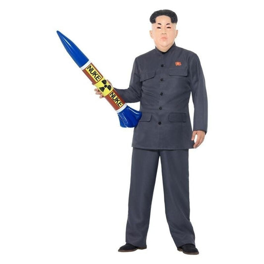 Korean Dictator Costume Adult Grey Jumpsuit Kim Jong Un Outfit 2
