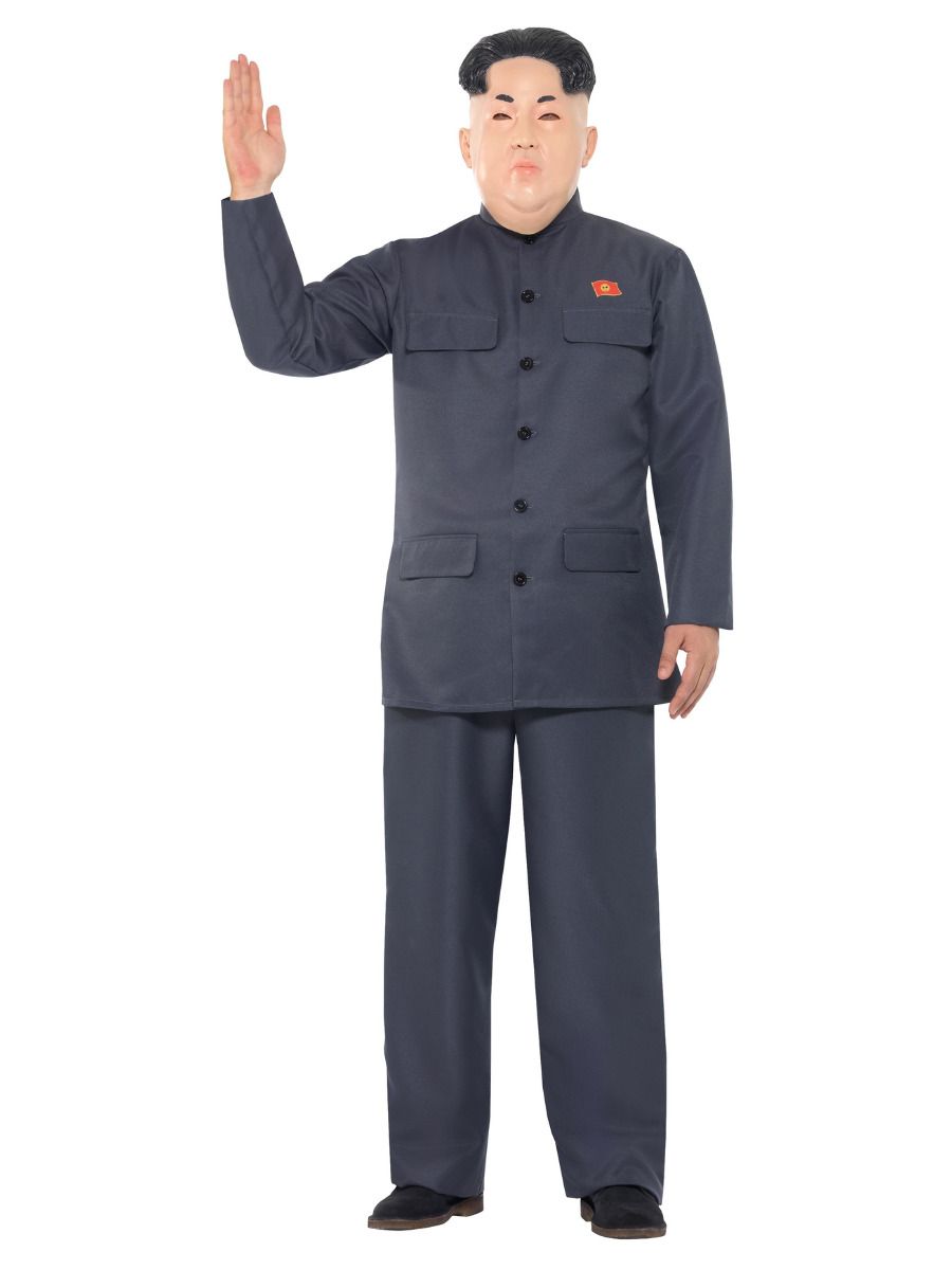 Korean Dictator Costume Adult Grey Jumpsuit Kim Jong Un Outfit 6