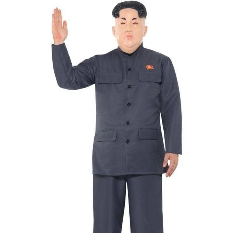 Korean Dictator Costume Adult Grey Jumpsuit Kim Jong Un Outfit 1