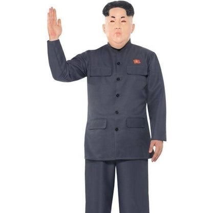 Korean Dictator Costume Adult Grey Jumpsuit Kim Jong Un Outfit 1