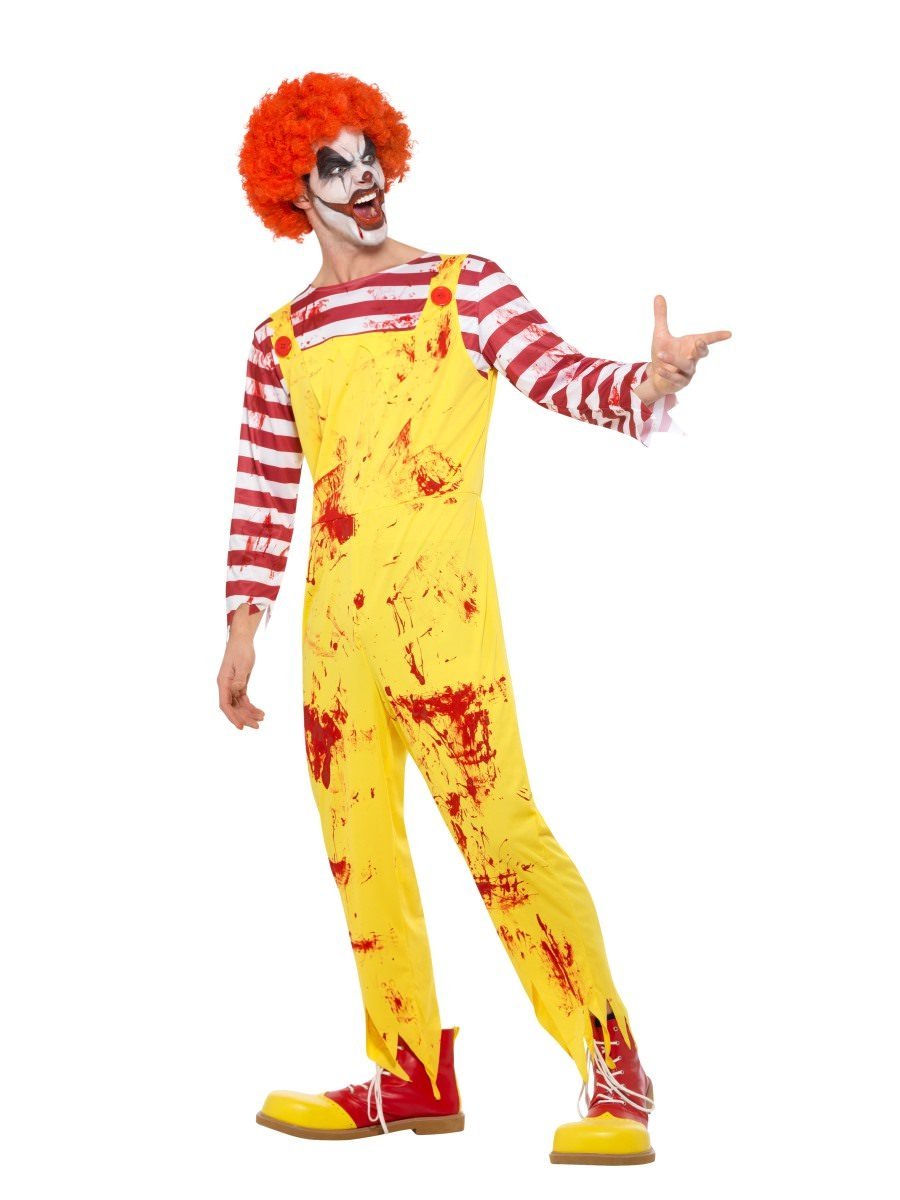 Kreepy Killer Clown Costume Adult Yellow with Red Jumpsuit_2