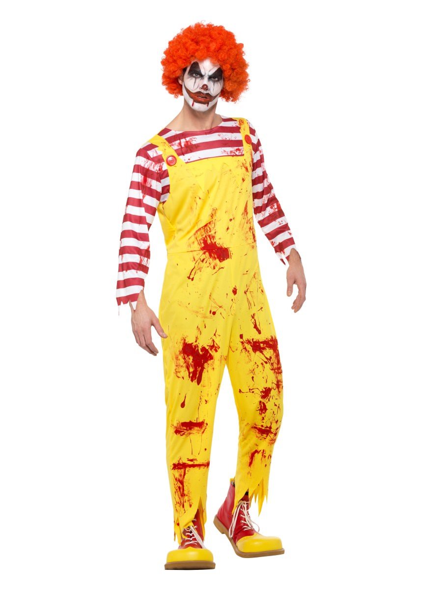 Kreepy Killer Clown Costume Adult Yellow with Red Jumpsuit 4