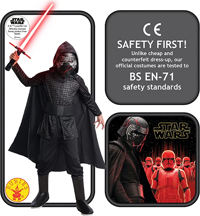 Kylo Ren Costume Boys Star Wars Robes Deluxe Sith Outfit 4