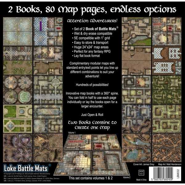 Castles, Crypts and Caverns: Set of 2 Battle Map Books 2