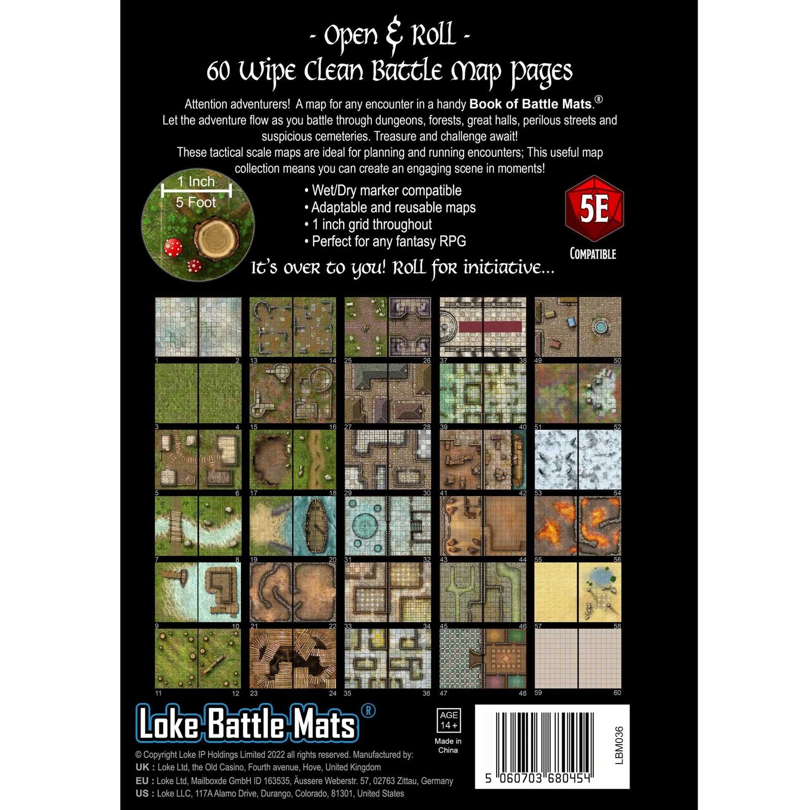 CASE OF 5 Big Book of Battle Mats Revised with Reusable Display Roleplaying Game by Loke Battlemats 2