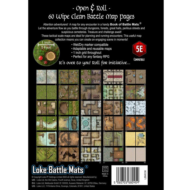CASE OF 5 Big Book of Battle Mats Revised with Reusable Display Roleplaying Game by Loke Battlemats 2