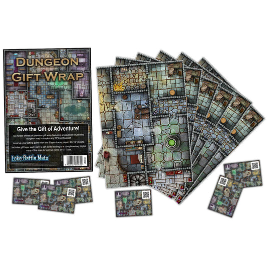 Dungeon Gift Wrap (Pack of 6 Sheets with Tags) 2