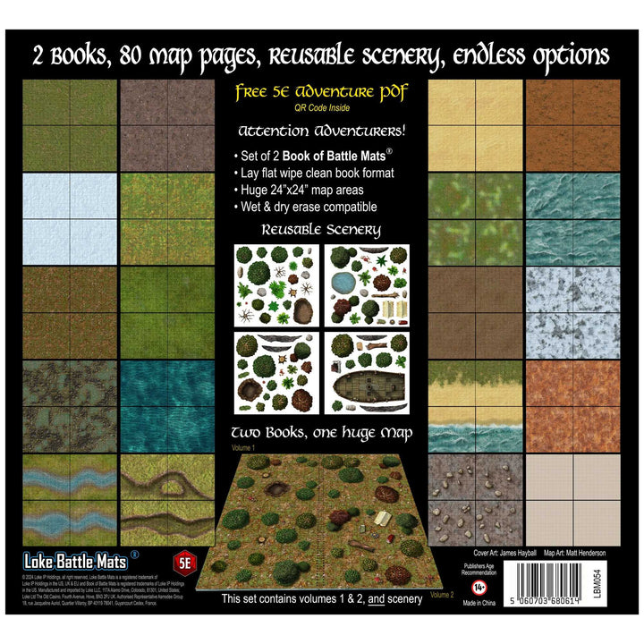 The Terrain Set: Set of 2 Battle Map Books with Scenery Stickers