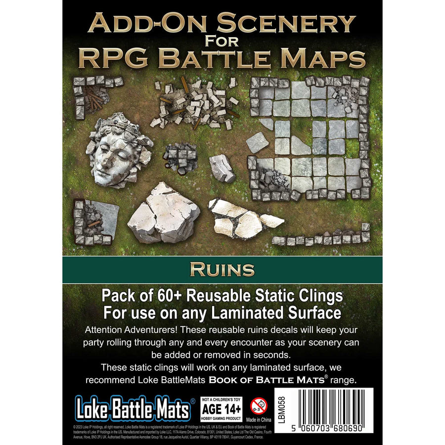 Add-On Scenery For RPG Battle Maps: Ruins 1