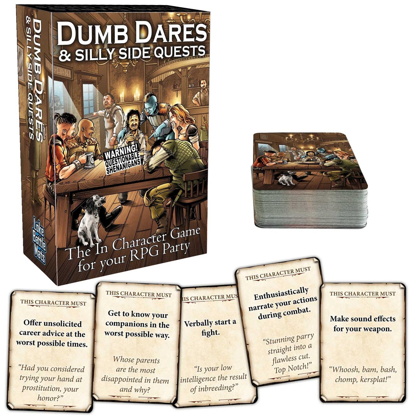 Dumb Dares and Silly Side Quests The In Character Game for your RPG Party Roleplaying Game by Loke Battlemats 2