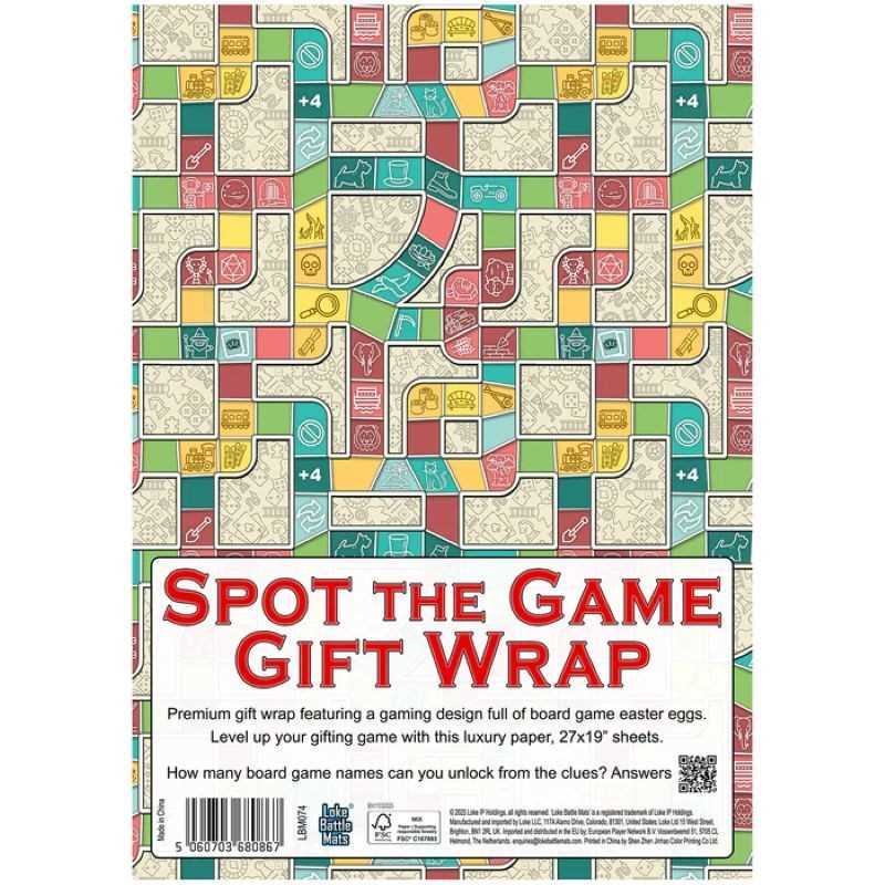 Spot the Game Gift Wrap Pack of 5 Sheets Gaming Accessory by Loke Battlemats 1