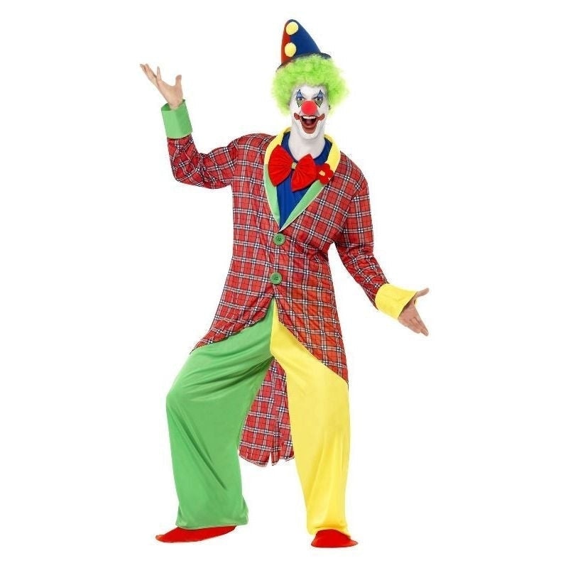 Circus Clown Costume Jacket Trousers Mock Shirt Bow Tie Shoe Covers 1