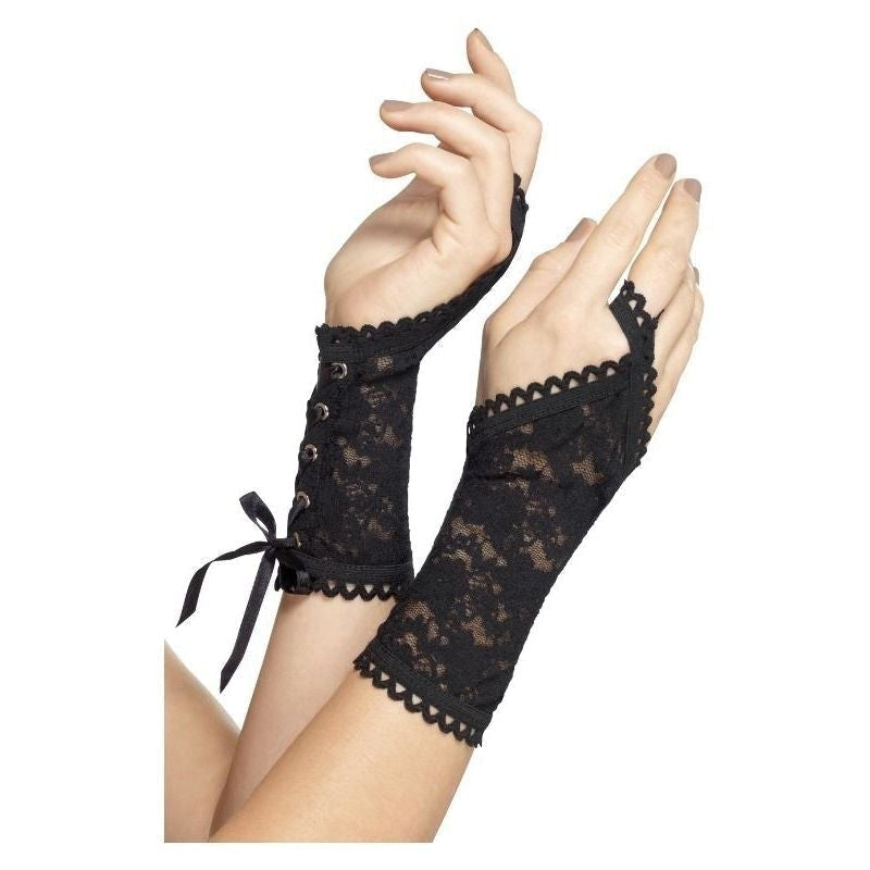 Lace Glovettes Adult Black Costume Accessory 1