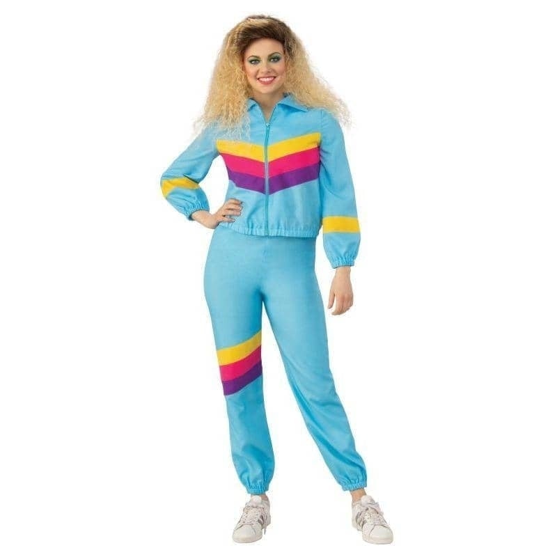 Ladies Blue Shell Suit Costume 1980s Chav 1