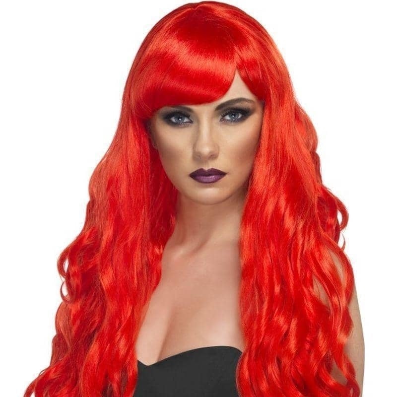 Ladies Desire Long Curly Red with Fringe Costume Accessory Wig 1