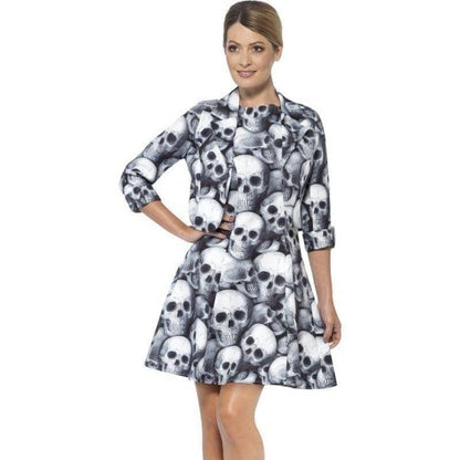 Ladies Skeleton Suit Black White Jacket Dress 1