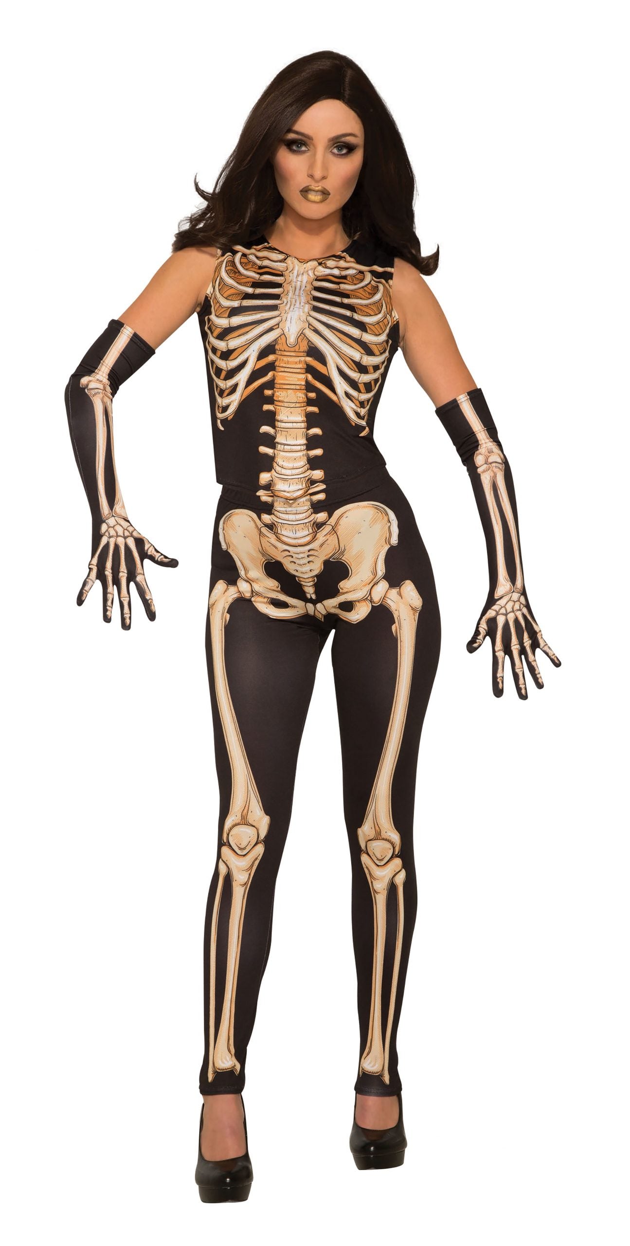 Lady Bones Costume Skeleton Print Suit 1