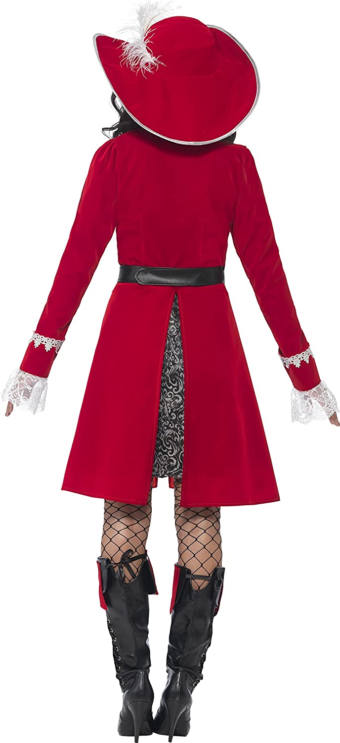Lady Captain Authentic Deluxe Adult Red Pirate Costume Dress Jacket Neck Tie Boot Covers 4