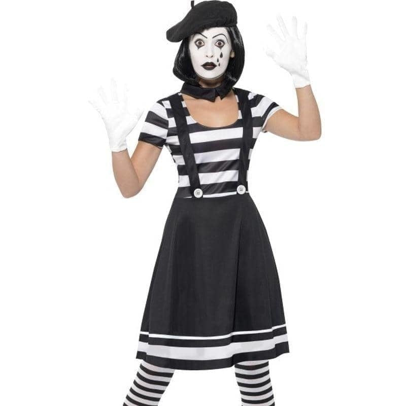 Lady Mime Artist Costume Adult Black_1