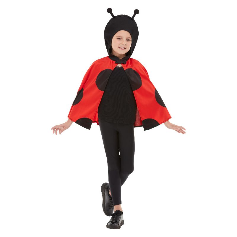Ladybird Hooded Cape Black & Red Child_1