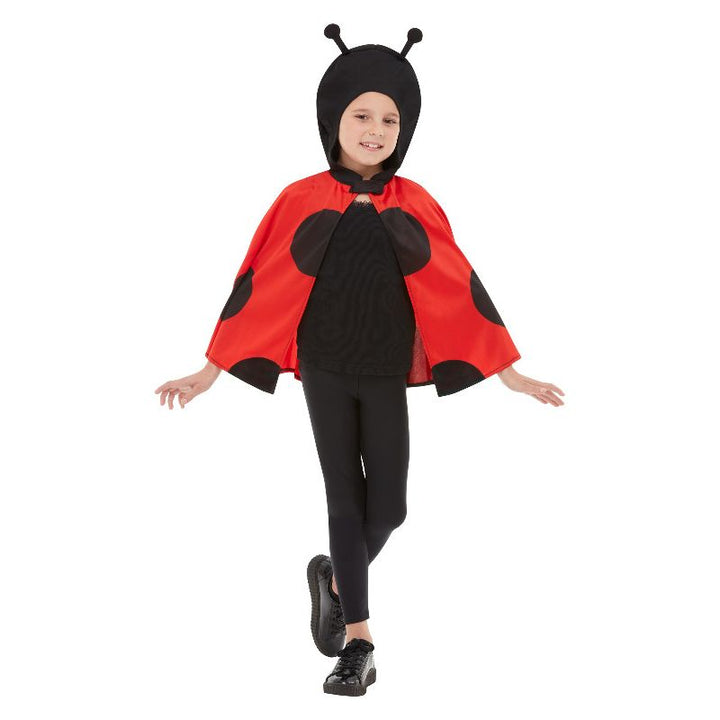 Ladybird Hooded Cape Black & Red Child 1
