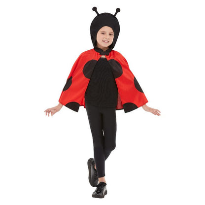 Ladybird Hooded Cape Black and Red Child 1