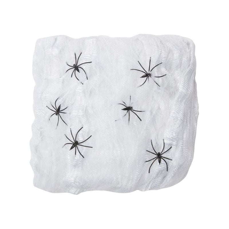 Giant Spider Web Decoration White with 6 Spiders Halloween Outdoor Decor 1