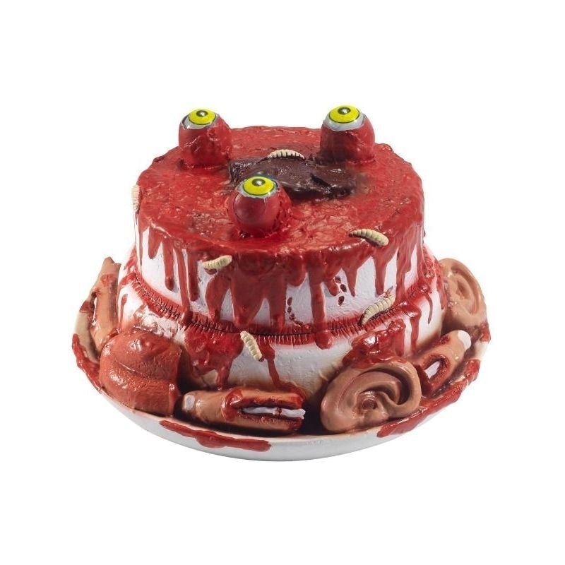 Latex Gory Gourmet Zombie Cake Prop Adult Red Moving Eyes 2