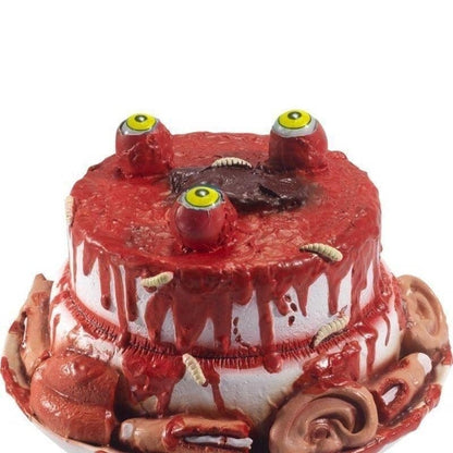 Latex Gory Gourmet Zombie Cake Prop Adult Red Moving Eyes 1