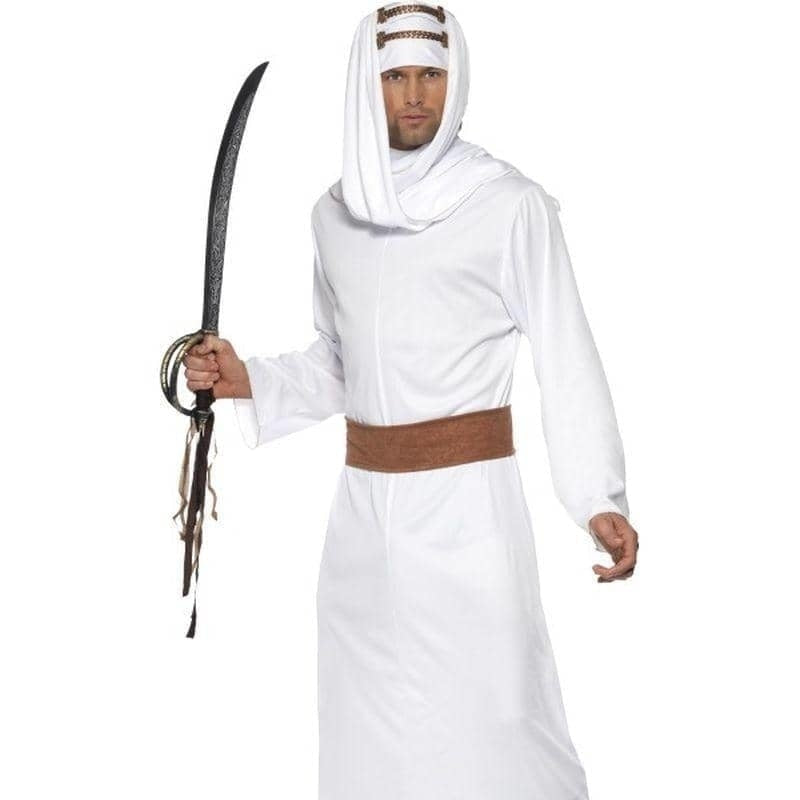 Lawrence of Arabia Costume Adult White Gown Headpiece Belt_1