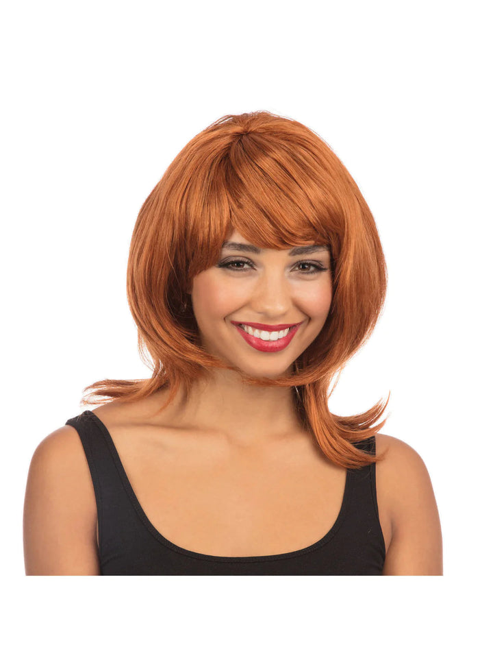 Layered Ginger Wig 1980s Fringe Hair_2