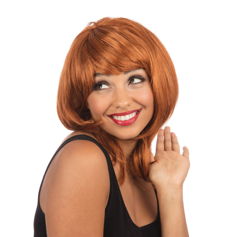Layered Ginger Wig 1980s Fringe Hair_1