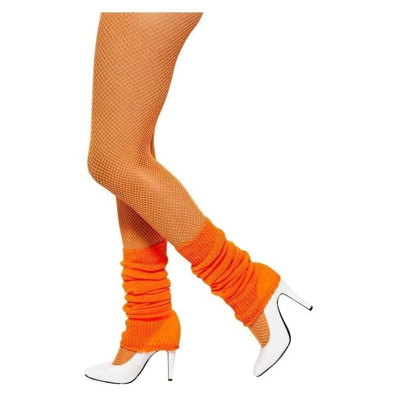 Neon Orange Legwarmers 80s Retro Adult Costume Accessory 1