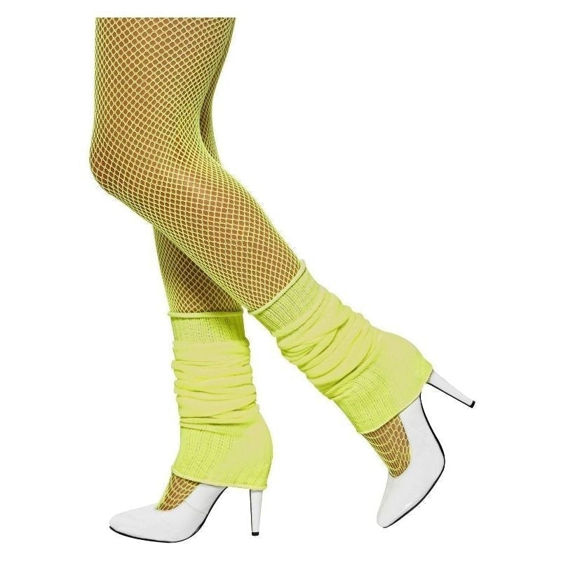 Neon Yellow Legwarmers 1980s Adult Costume Accessory 1
