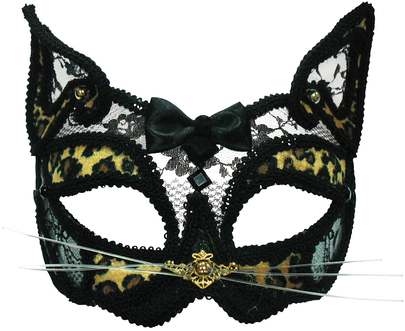 Leopard Mask on Headband Transparent Black Lace 1