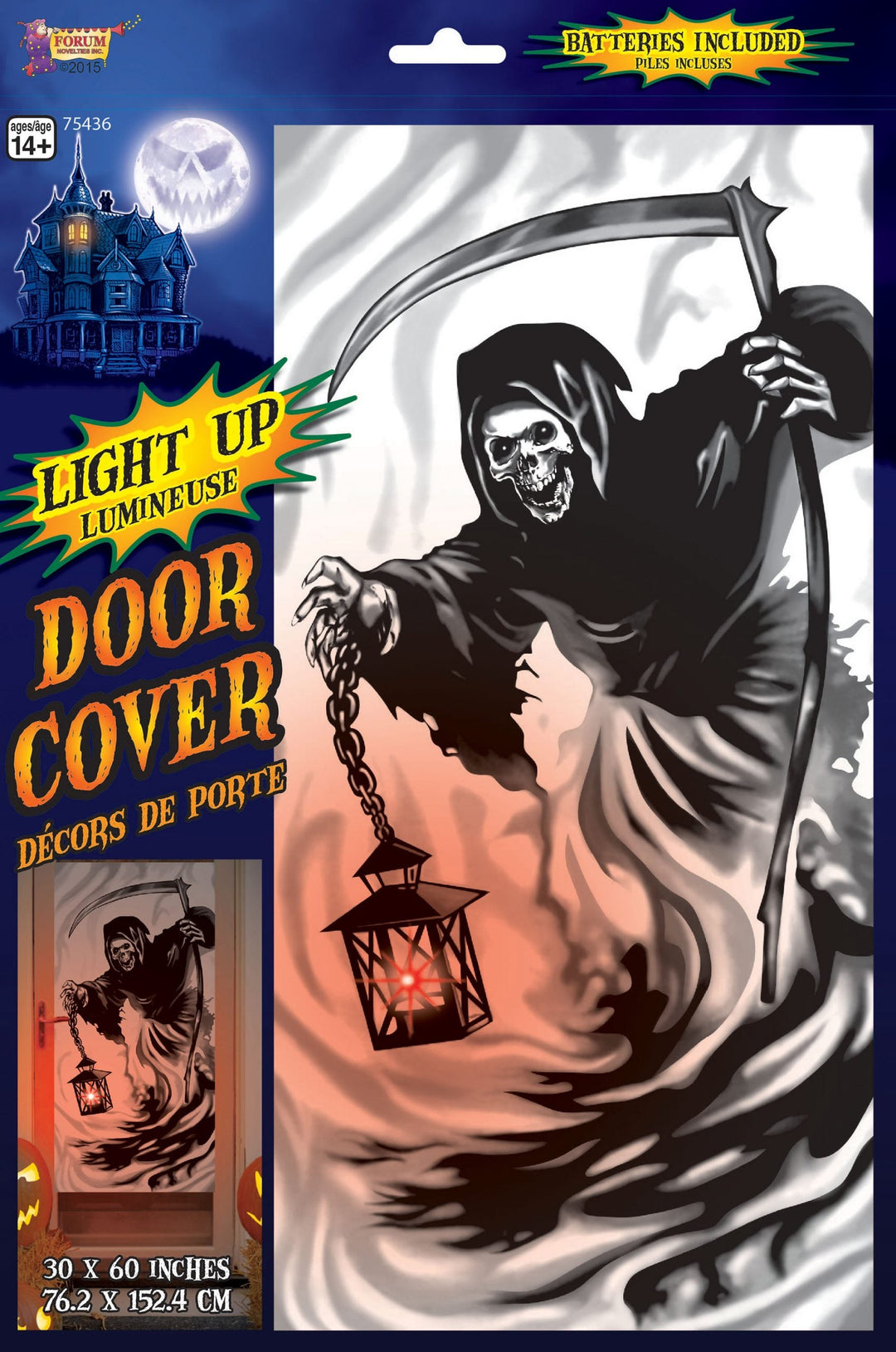 Light Up Door Cover Reaper Halloween Items Unisex_1