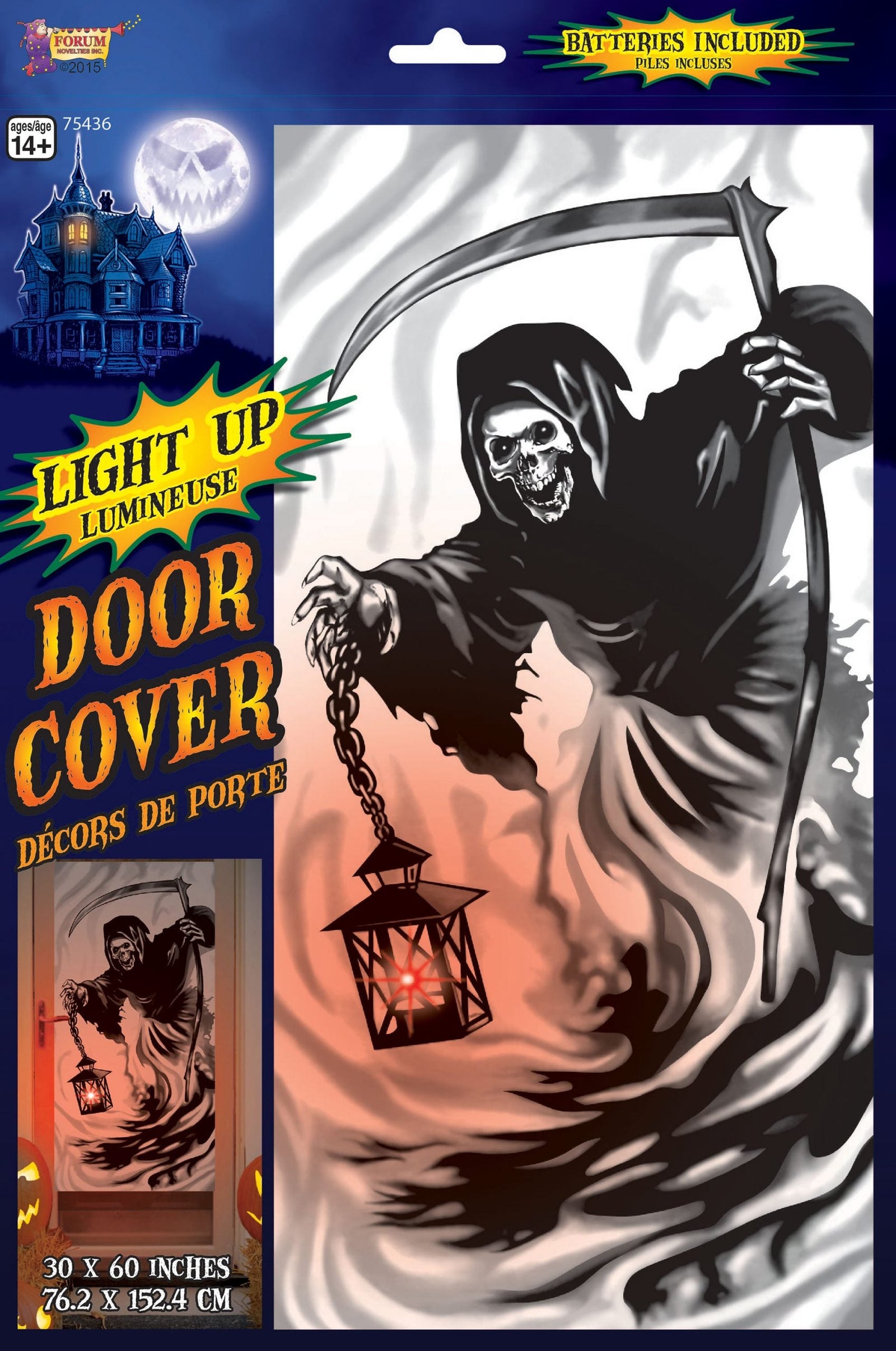 Light Up Door Cover Reaper Halloween Items Unisex 1