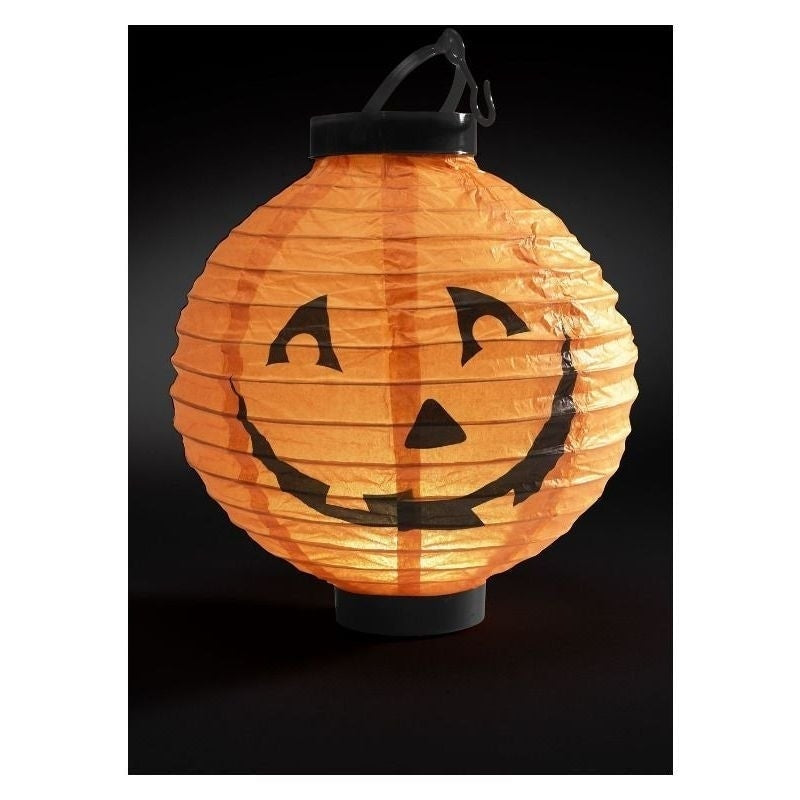 Light Up Led Paper Pumpkin Lantern Adult Orange 2