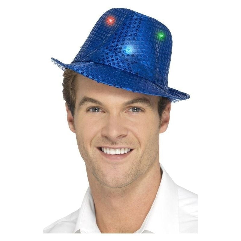 Size Chart Light Up Sequin Trilby Hat Adult Blue