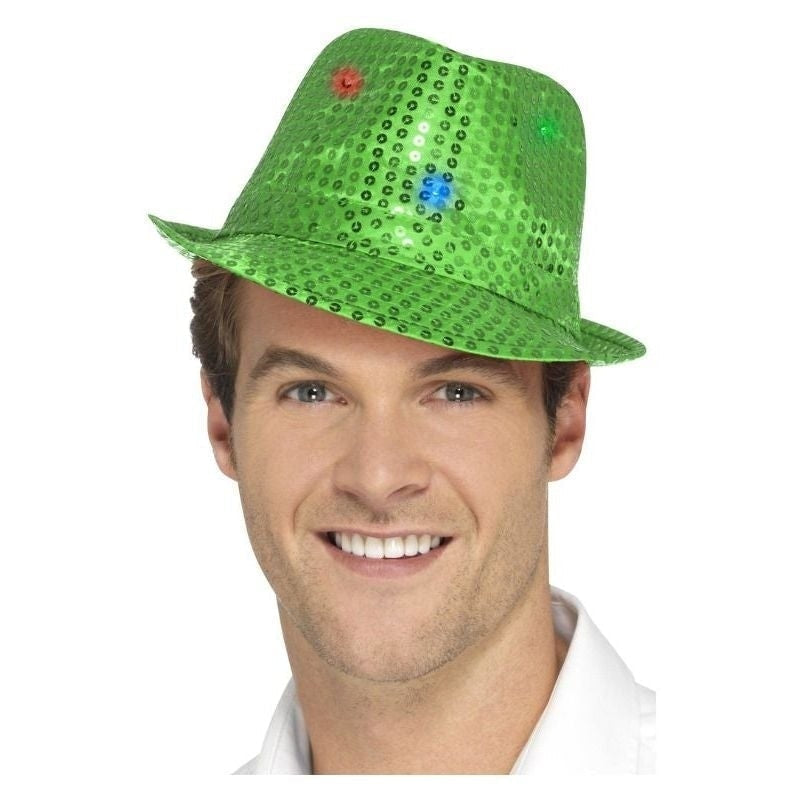 Size Chart Light Up Sequin Trilby Hat Adult Green