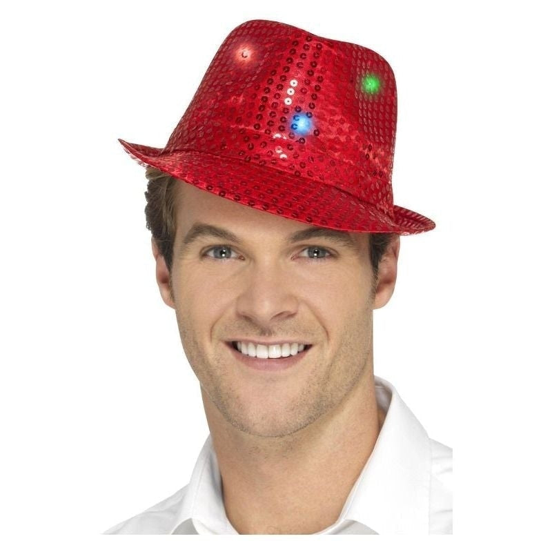 Size Chart Light Up Sequin Trilby Hat Adult Red