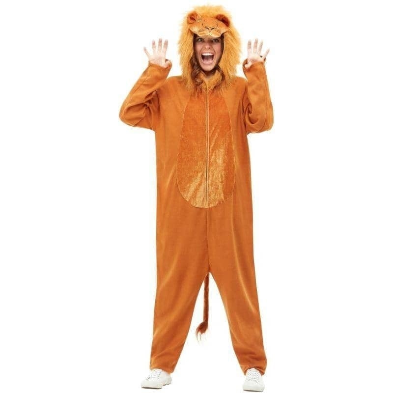 Lion Costume Adult Brown Jumpsuit 1