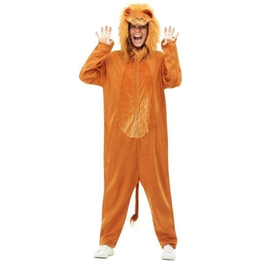 Lion Costume Adult Brown Jumpsuit 1