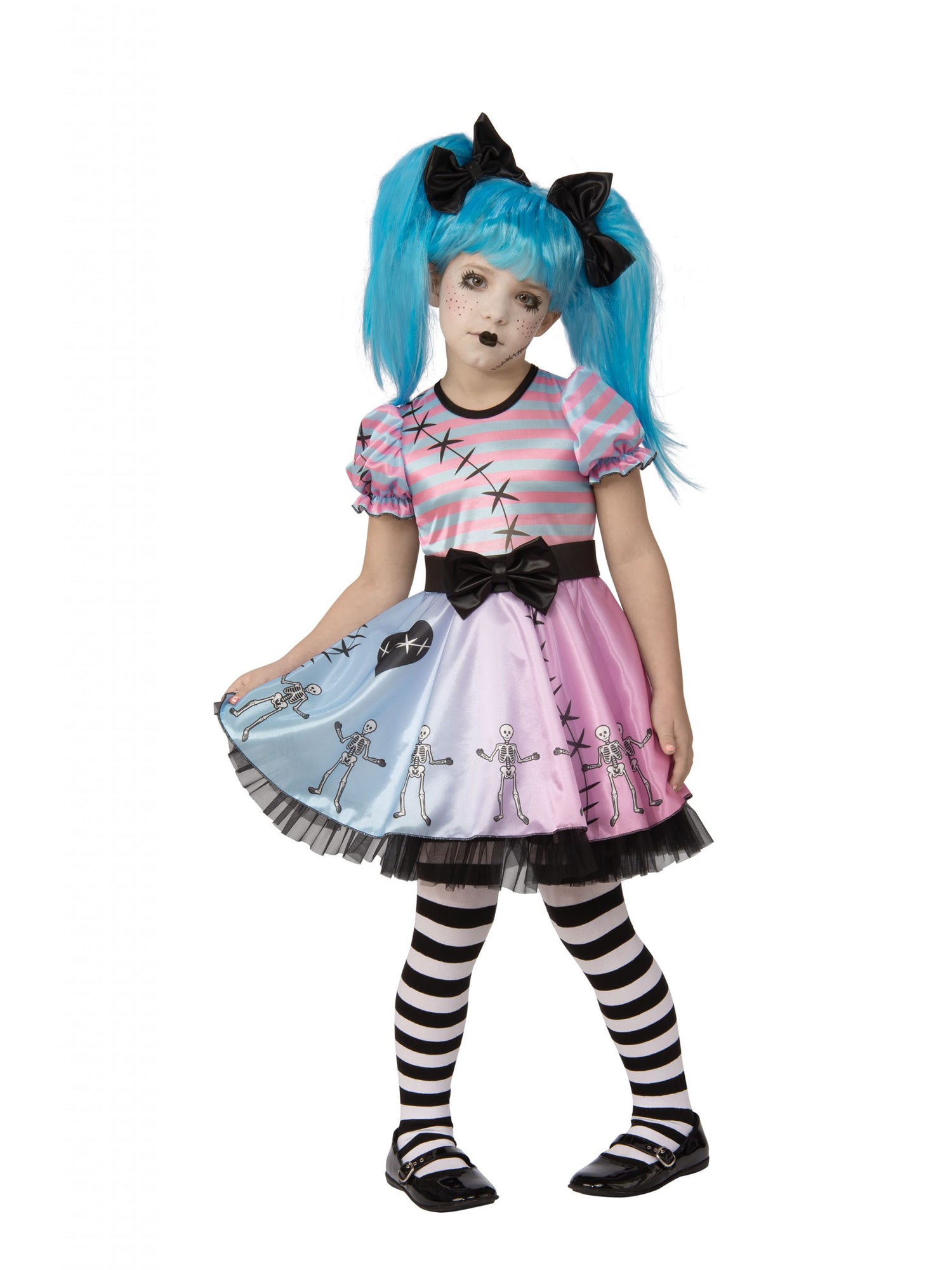 Little Blue Skelly Cpstume for Girls 1